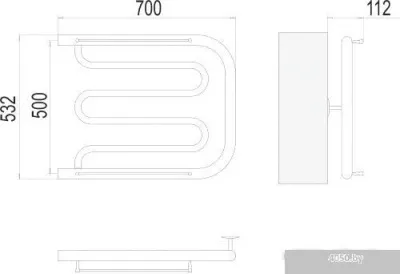 Полотенцесушитель TERMINUS Фокстрот 1 500x700 бп