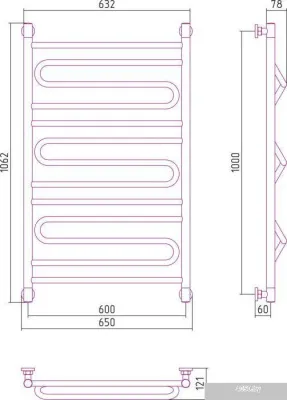 Полотенцесушитель Сунержа Элегия+ 1000x600 00-0205-1060