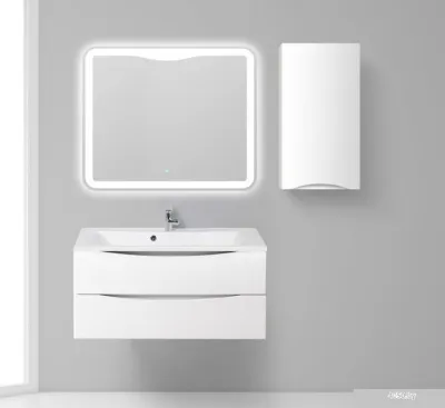 BelBagno Шкаф-полупенал Fly-Marino-750-1A-SC-BL-P-L (bianco lucido)