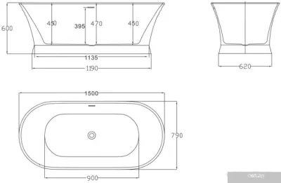 Ванна BelBagno BB402 170x79