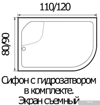 Душевой поддон River Wemor 120/80/44 L