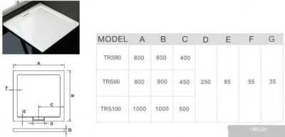 Душевой поддон WeltWasser TRS 100 100x100