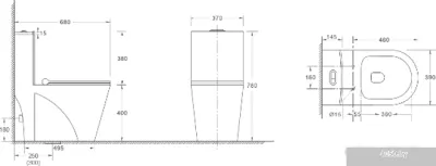 Унитаз WeltWasser Welzbach 001 GL-WT (белый глянец)