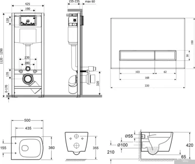 Унитаз Lavinia Boho Relfix Aveo Rimless 6 в 1 77040124 (черный пластик)