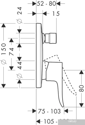 Смеситель Hansgrohe Metris 31493000