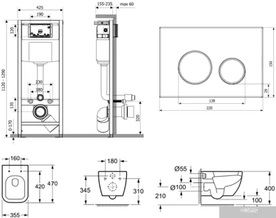 Унитаз Lavinia Boho Relfix One Compacto 6 в 1 77040068