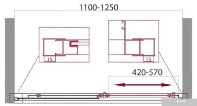 BelBagno Unique-BF-1-110/125-P-Cr (текстурное стекло)