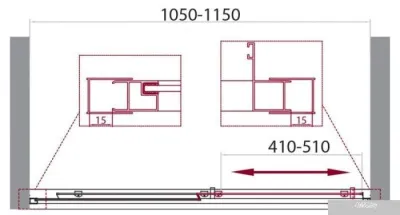 BelBagno Unique-BF-1-100/115-P-Cr (текстурное стекло)