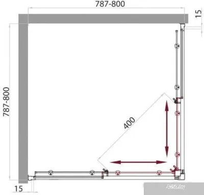 BelBagno UNO-195-A-2-80-C-Cr (прозрачное стекло)