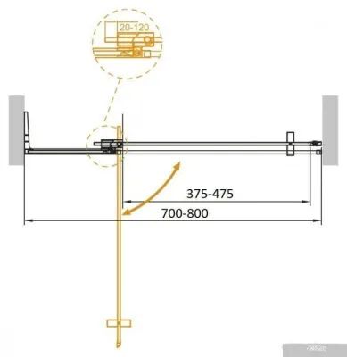 Cezares SLIDER-B-1-70/80-GRIGIO-Cr