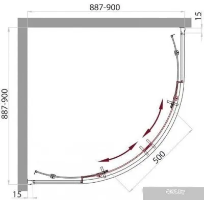 BelBagno UNO-195-R-2-90-P-Cr (матовое стекло)