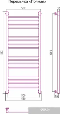 Полотенцесушитель Сунержа Богема+ 1200x500 00-0220-1250