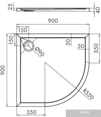 Душевой поддон Omnires Merton 90x90 O