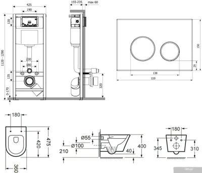Унитаз Lavinia Boho Biore Compacto Rimless 6 в 1 77040091