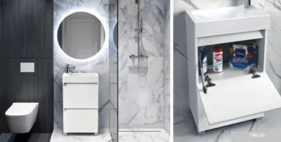 Belux Тумба под умывальник Темпо Н 50-01 (1 белый глянцевый)