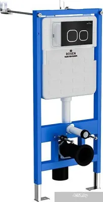 Roxen Simple Compact в комплекте с инсталляцией StounFix Slim 6 в 1 917914 (кнопка: черный матовый)