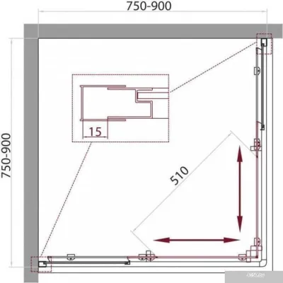 BelBagno UNIQUE-A-2-75/90-P-Cr (рифленое стекло)