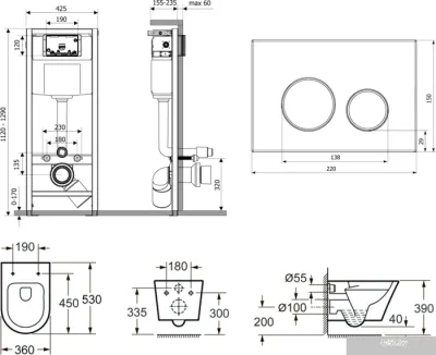 Унитаз Lavinia Boho Relfix Biore Rimless 7 в 1 87040107 (белое стекло)