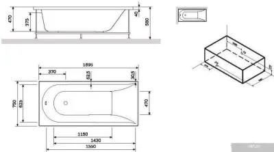 Ванна AM.PM Spirit W72A-170-075W-A2 (с каркасом и экраном)
