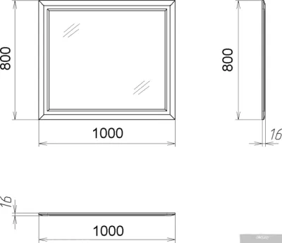 Гамма Зеркало 24 100x80 (белый)
