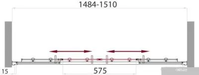 Шторка BelBagno UNO-VF-2-150/145-P-Cr 150 (стекло шиншилла)