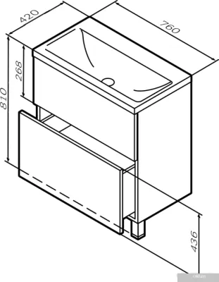 AM.PM Тумба под умывальник Gem 75 M90FSX07522GM32 (2 ящика, графит)