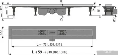 Alcaplast APZ22-950 (с решеткой Tile)