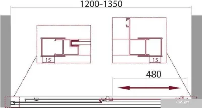 BelBagno UNIQUE-BF-1-120/135-C-Cr (прозрачное стекло)