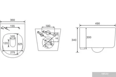Berges Wasserhaus Ventas Rimless 043241 (с сиденьем)