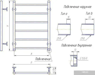 Полотенцесушитель Gloss & Reiter Лесенка B 50х80.С1(25).Л7