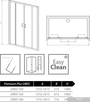 Radaway Premium Plus DWD 150 (прозрачное стекло)