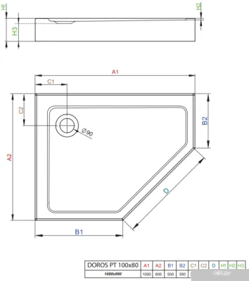 Душевой поддон Radaway Doros PT E Compact 100x90 L
