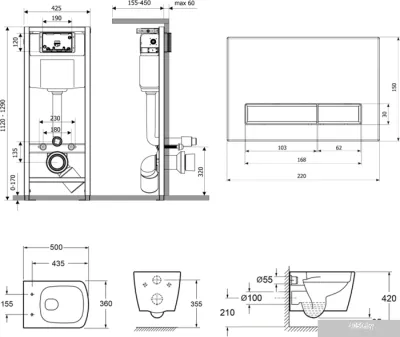 Унитаз Lavinia Boho Relfix Aveo Rimless 7 в 1 87050206 (хром пластик)