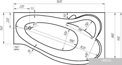 Ванна 1Марка Gracia 160x95