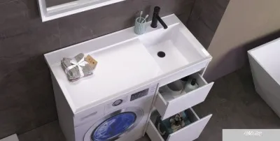 Belux Тумба под умывальник Ока Н 44-02 (1, белый глянец)