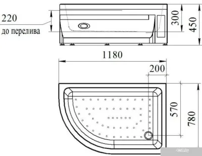 Душевой поддон Radomir 118x78 1-11-0-1-0-009