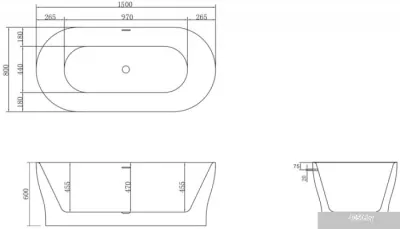 Ванна BelBagno BB405 150x80