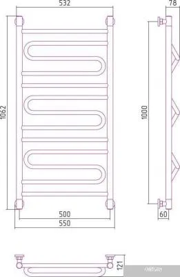 Полотенцесушитель Сунержа Элегия+ 1000x500 00-0205-1050