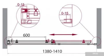 BelBagno ACQUA-BF-1-140-C-NERO (прозрачное стекло)