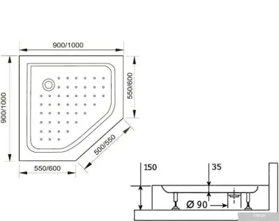 Душевой поддон RGW LUX/TN-TR 16180500-41 100x100