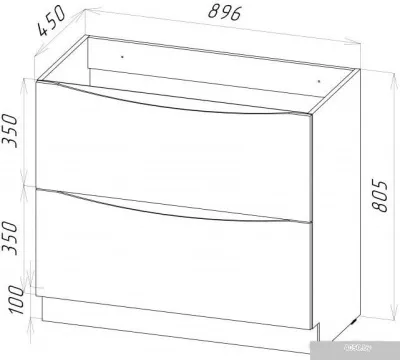 BelBagno Тумба под умывальник Marino-900-2C-PIA-BL-P (bianco lucido)