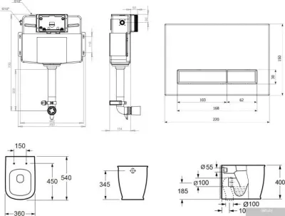 Унитаз Lavinia Boho Relfix Bell Pro 5 в 1 87551014 (greek black искусств. камень)