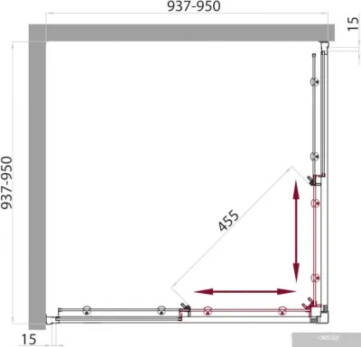 Душевой уголок BelBagno UNO-A-2-95-C-Cr 95x95 (прозрачное стекло)