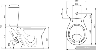 Унитаз Santeri Виктория Стандарт (1.P301.6.S00.00B.F)