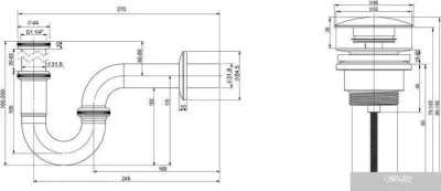 Wellsee Drainage System 182102003 (сифон, донный клапан, хром)