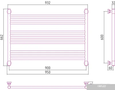 Полотенцесушитель Сунержа Богема L 600x900 00-0202-6090