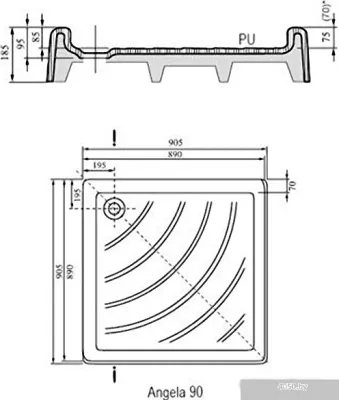Душевой поддон Ravak Kaskada Angela PU 90x90