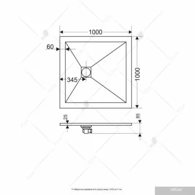 Душевой поддон RGW ST-0100G 16152100-02 100x100