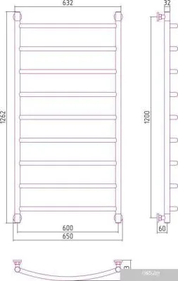 Полотенцесушитель Сунержа Галант+ 1200x600 00-0200-1260