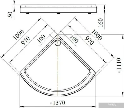 Душевой поддон Radomir 100x100 1-11-0-0-0-003
